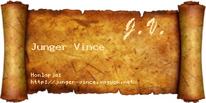Junger Vince névjegykártya